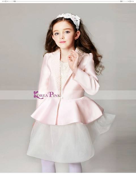 dress anak korea pink